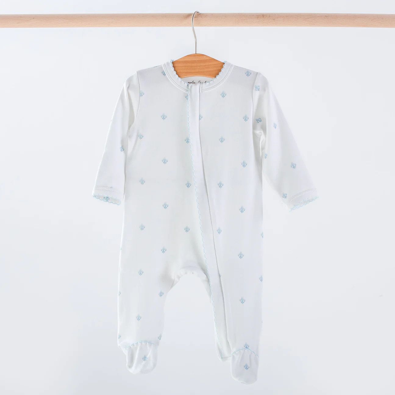 Baby Basics: Blue Fleur De Lis Organic Cotton Pajama