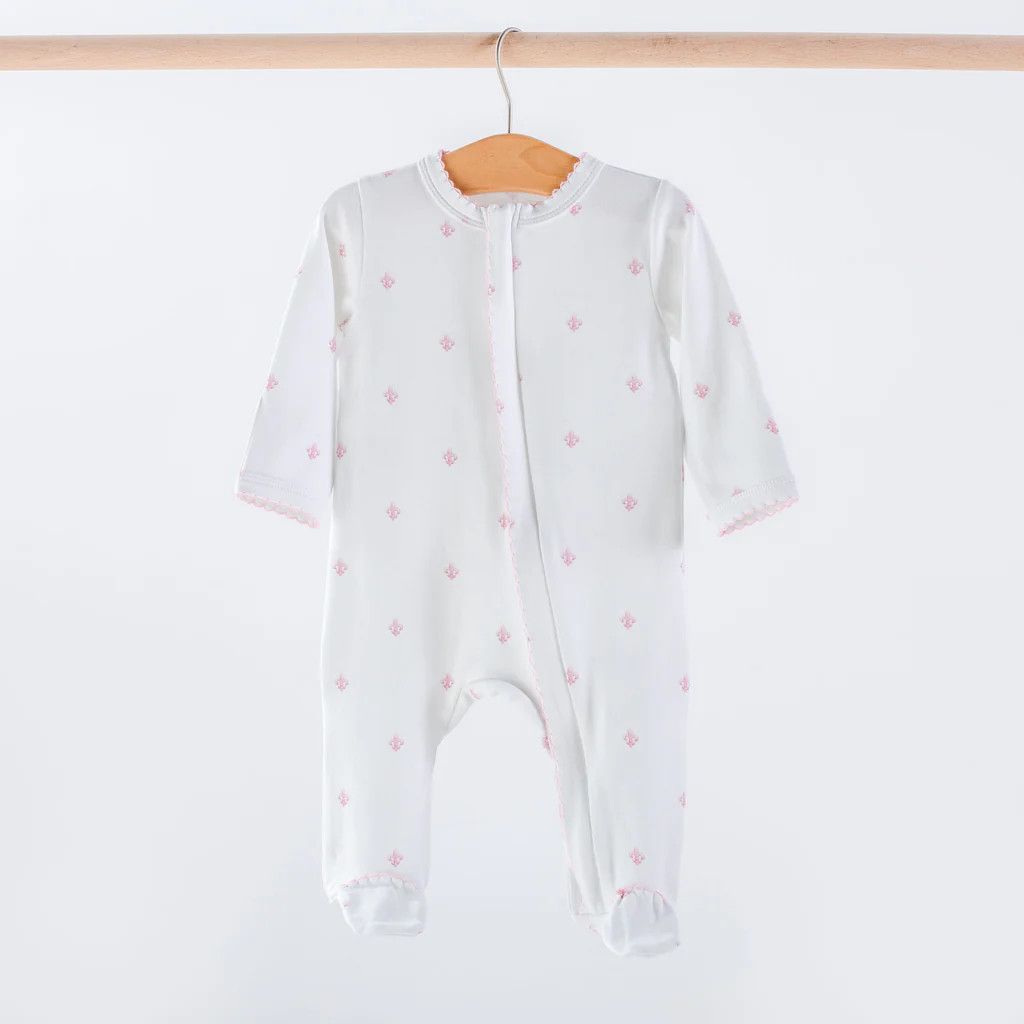 Baby Basics: Pink Fleur De Lis Organic Cotton Pajamas