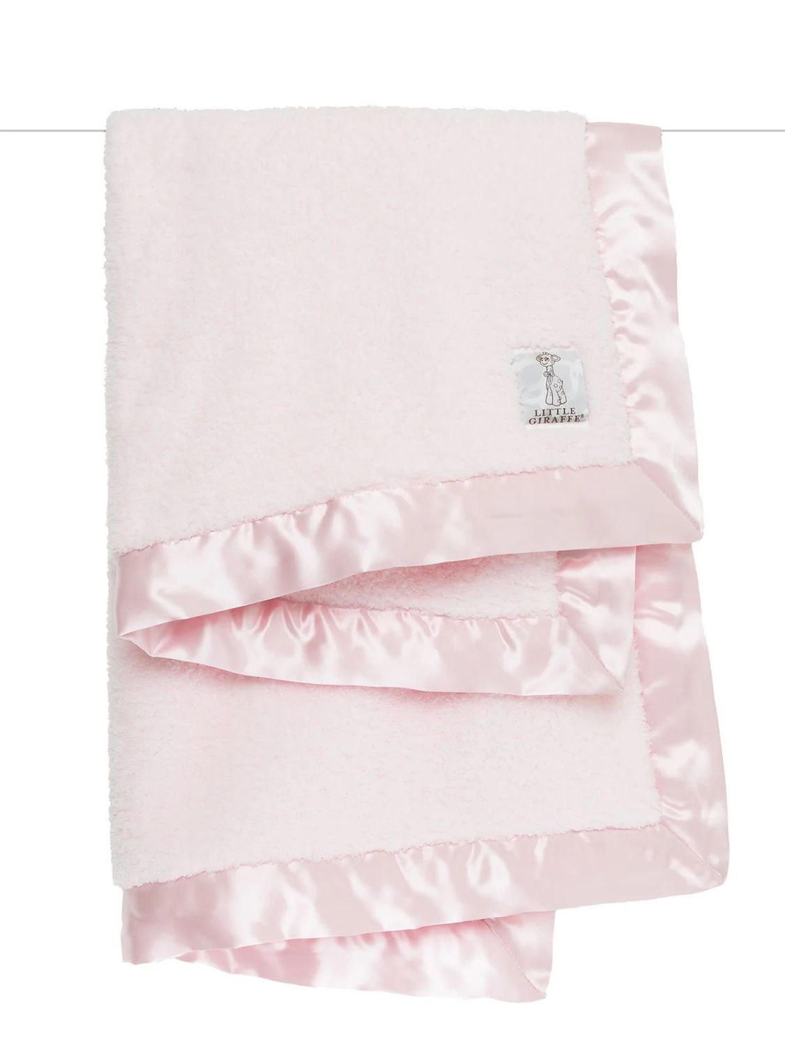 Pink Chenille Blanket W/Satin Trim