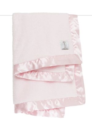 Pink Chenille Blanket W/Satin Trim