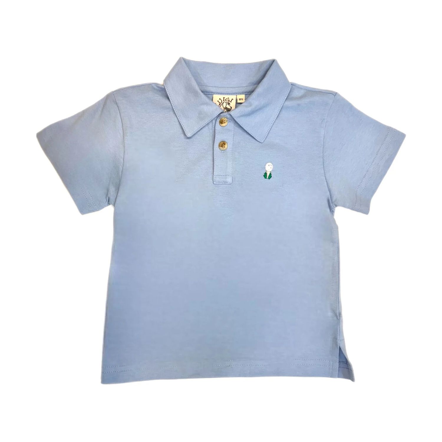 Sky Blue Polo with Golf Tee