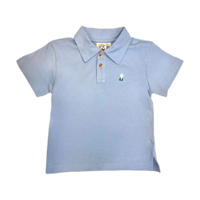 Sky Blue Polo with Golf Tee
