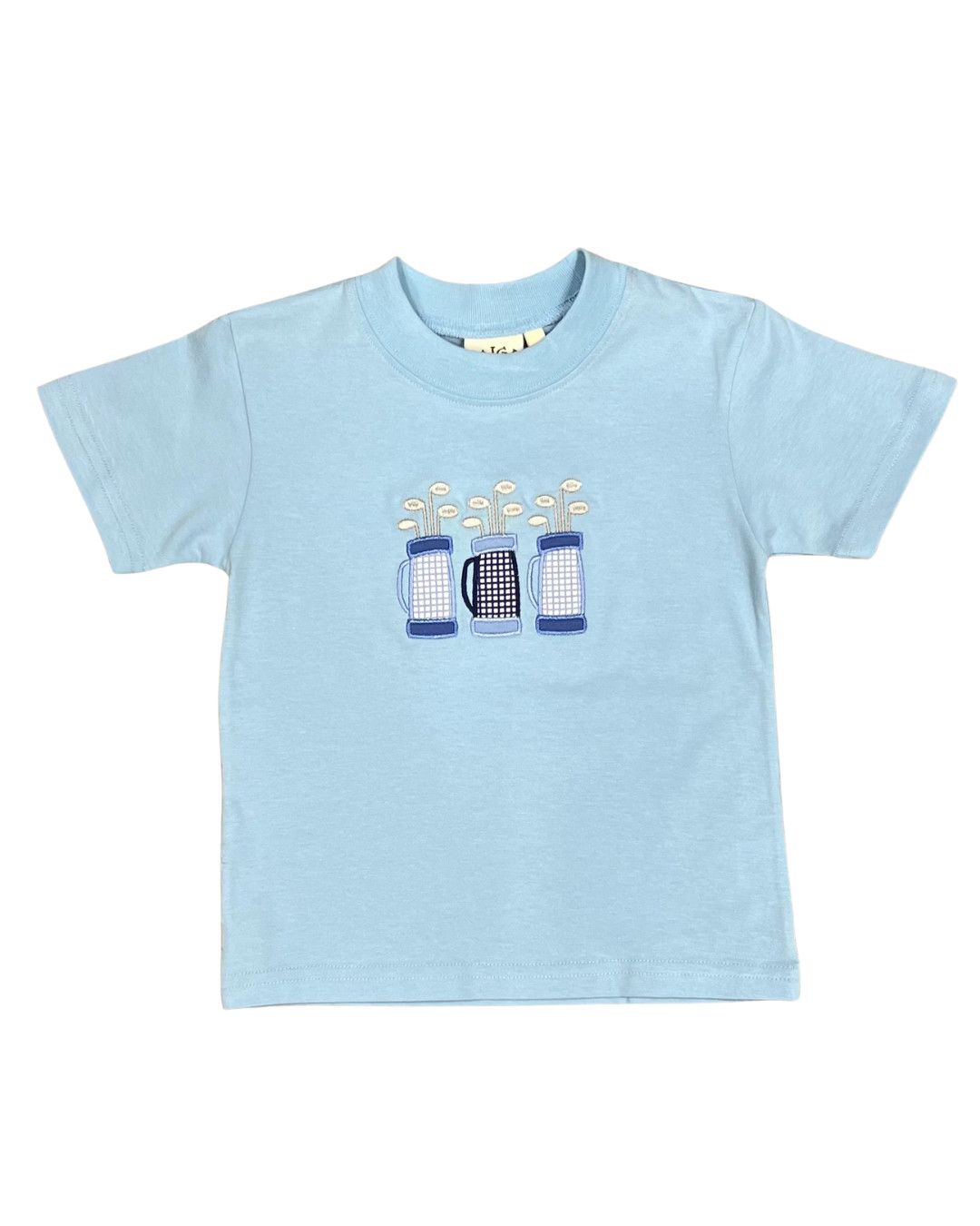 Lt Sky Blue T-Shirt Three Golf Bags