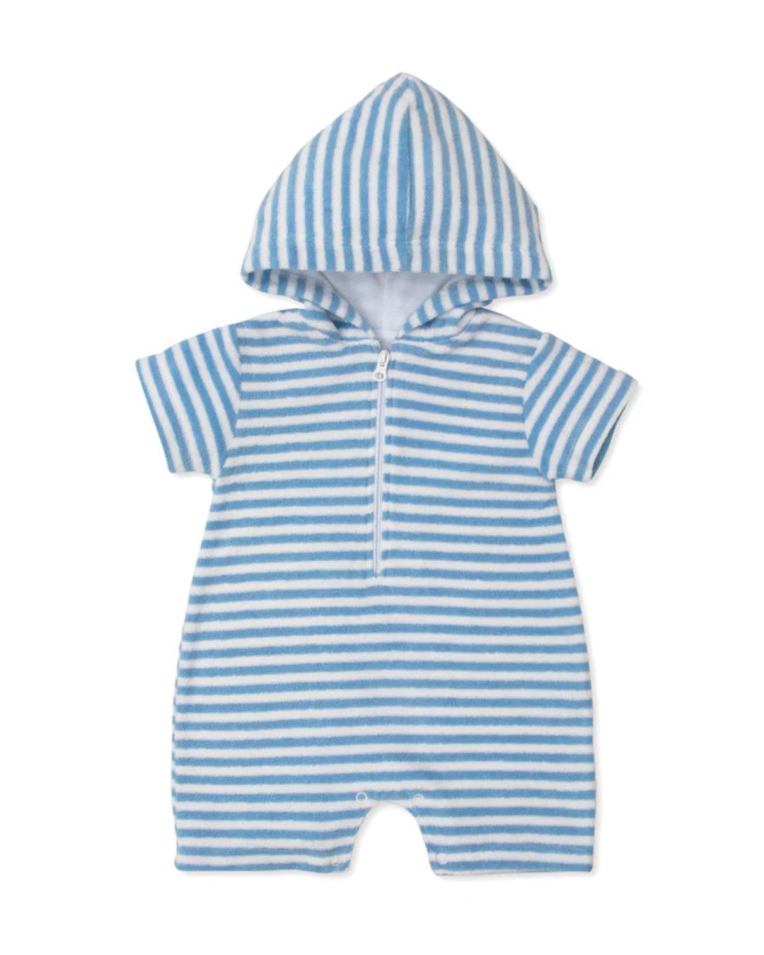 Light Blue Stripe Cabana Terry Romper