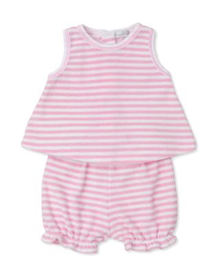 Pink Stripe Terry Sunsuit Set