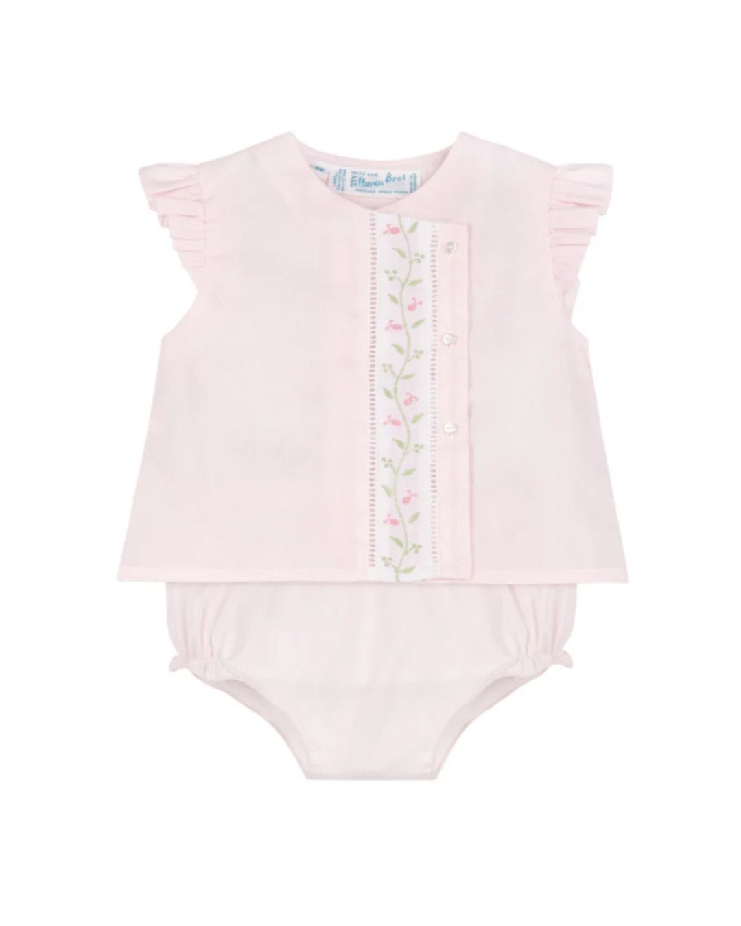 Pink Floral Vine Diaper Set