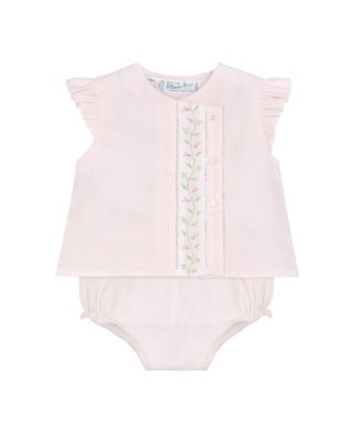 Pink Floral Vine Diaper Set
