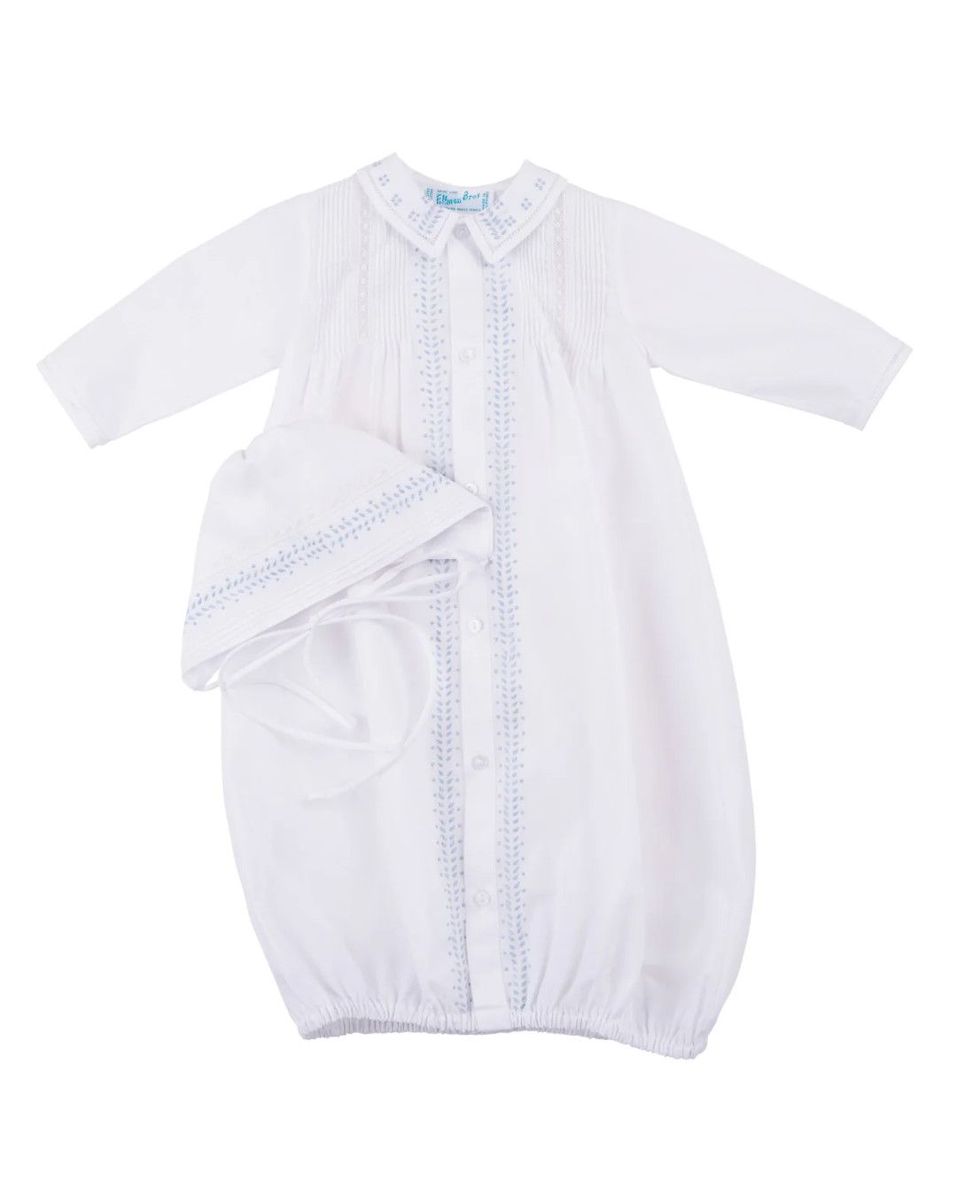Boys Leaf Embroidered Take Me Home Gown NB