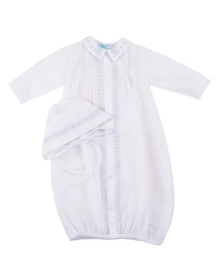 Boys Leaf Embroidered Take Me Home Gown NB