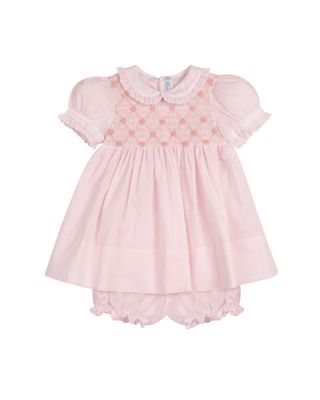 Dainty Smocked Floral Dress, Pink