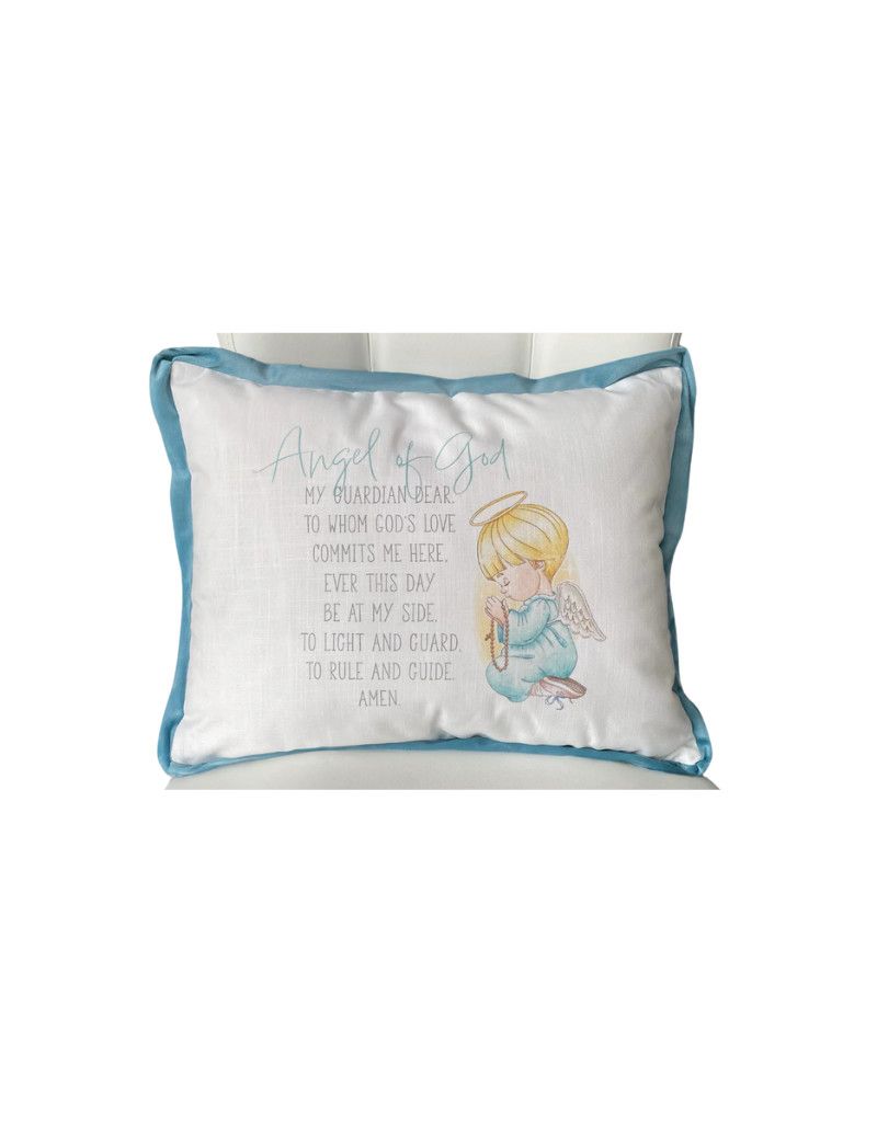 Guardian Angel Pillow, Blue