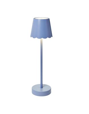 Blue LED Table Lamp with Scallop Shade
