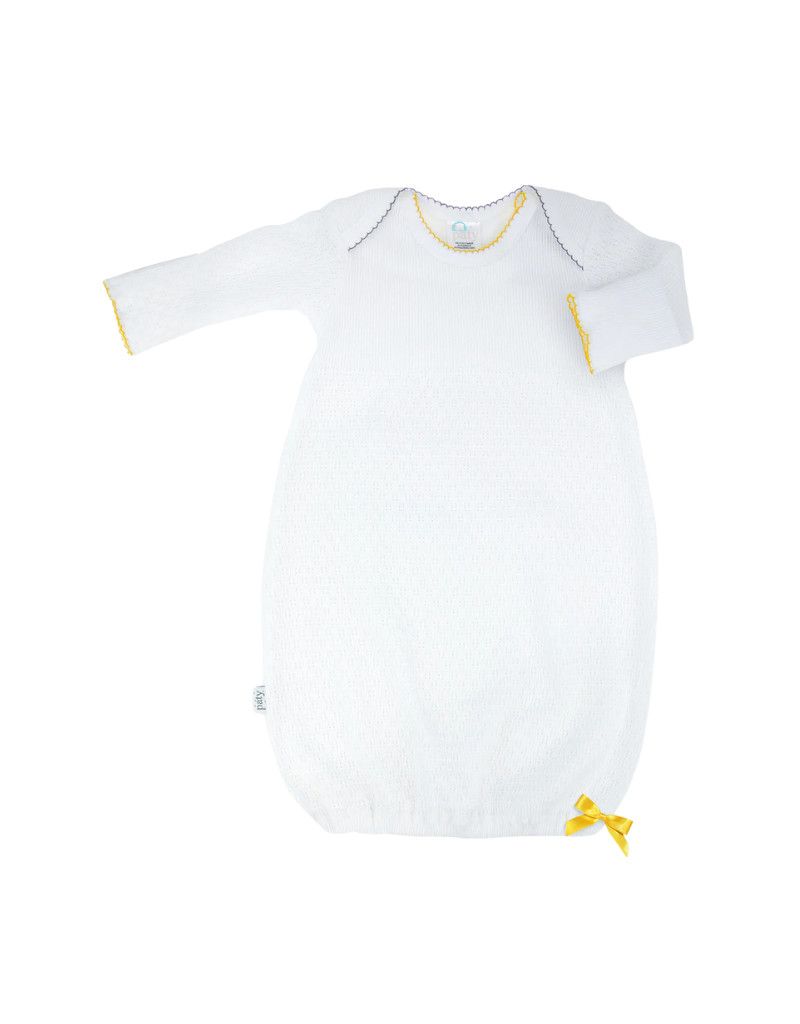 Paty Gown White w/ Purple/Gold Trim