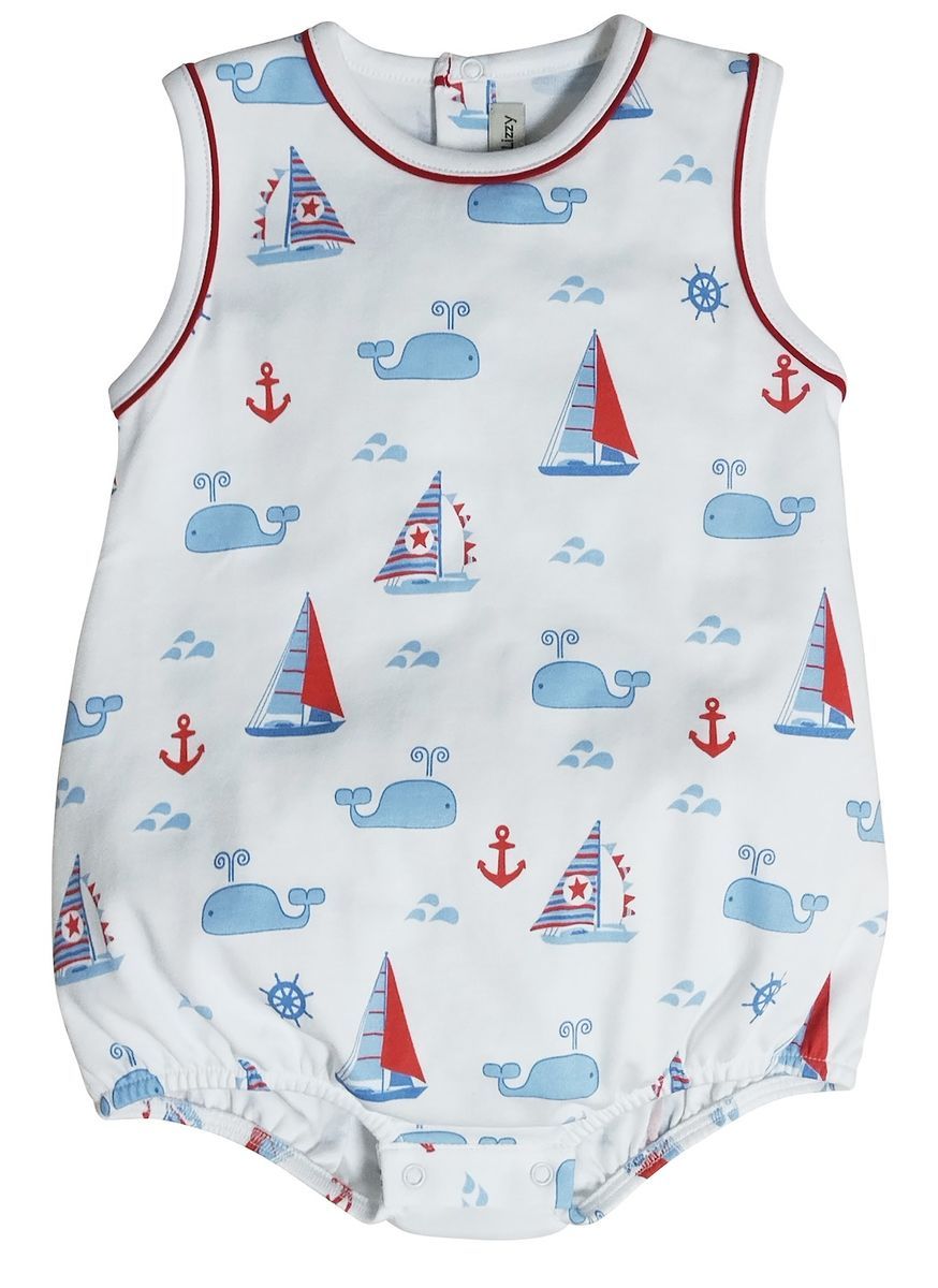 Nantucket Whales and Sailboats Romper