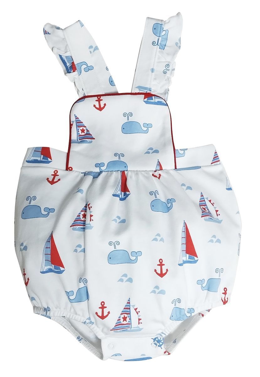 Nantucket Whales and Sailboats Girls Bubble