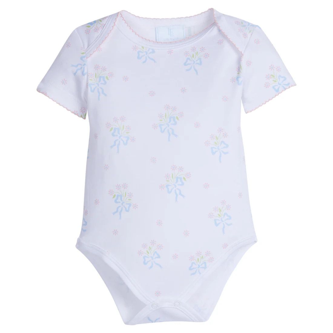 Printed Onesie, Blue Bow Bouquet