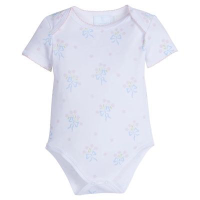 Printed Onesie, Blue Bow Bouquet