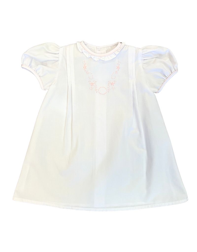 Dots Day Gown, White and Pink    