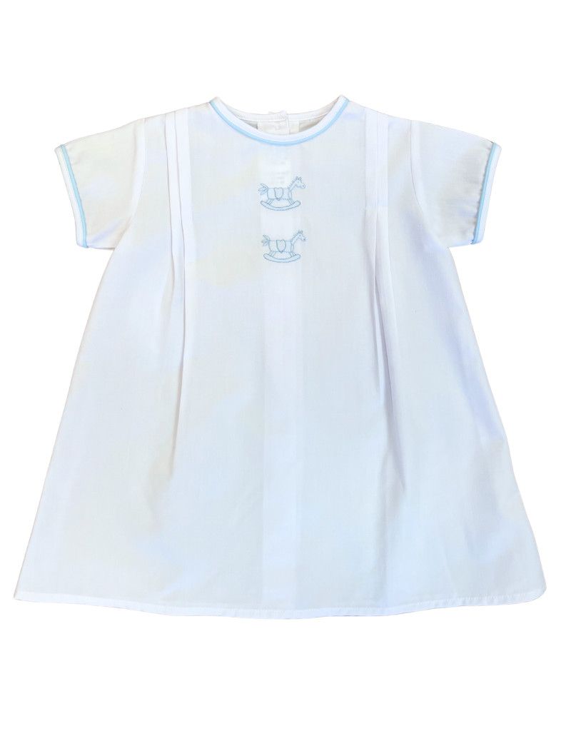 Horse Day Gown, White/Blue