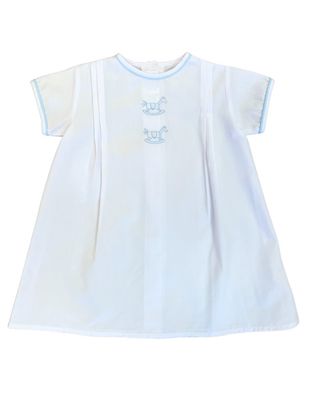 Horse Day Gown, White/Blue