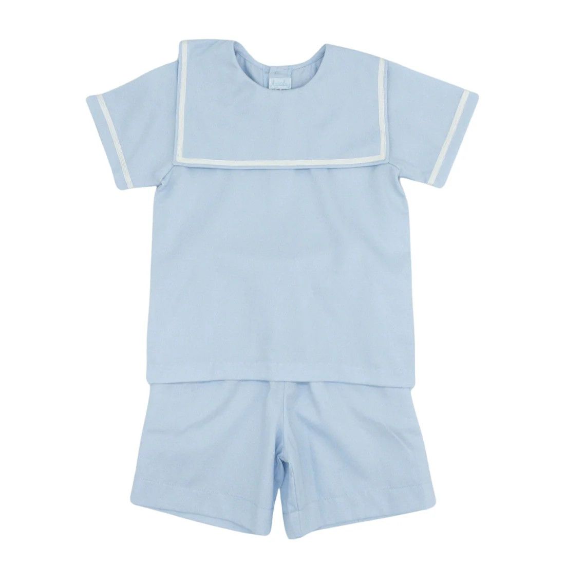Blue/White Pique 2Pc Boy, Blank   