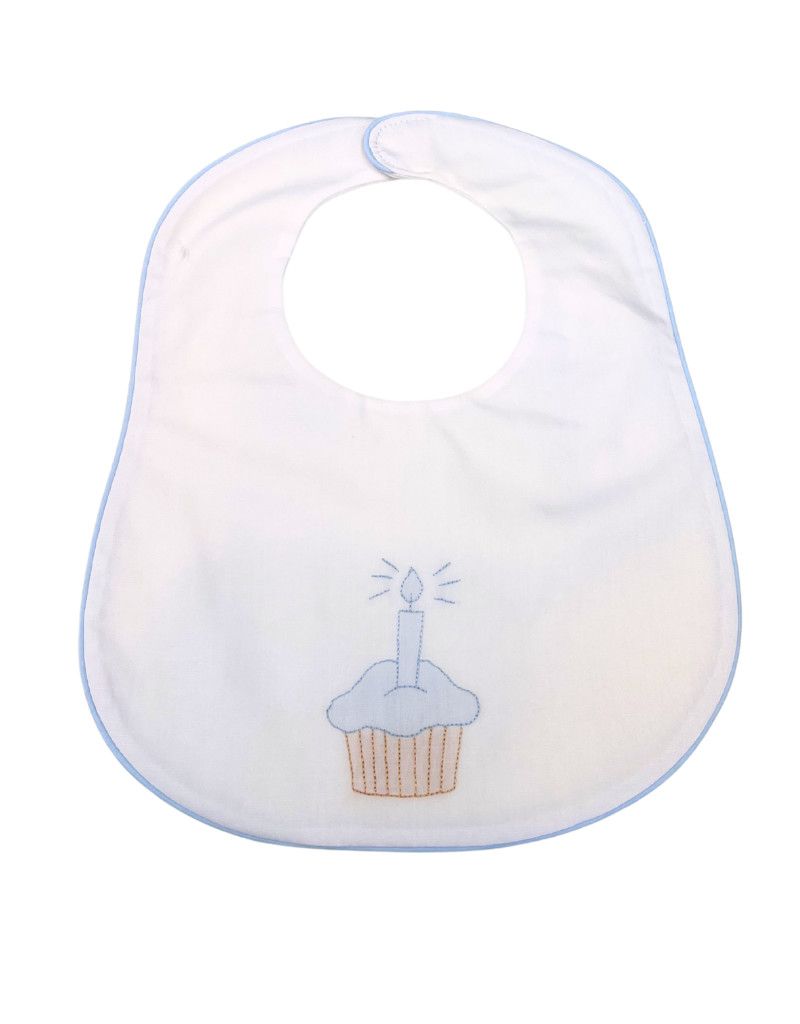 White/Blue Cupcake Bib