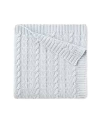 30x40 Horseshoe Cable Blanket-Pale Blue