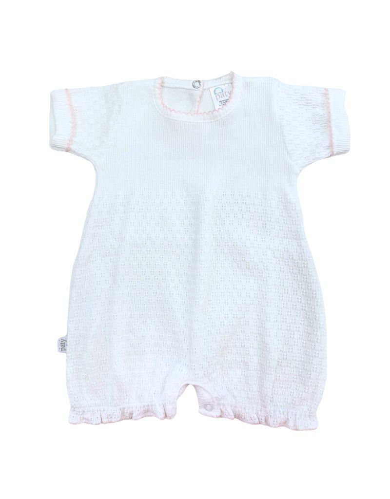 SS Cuffed Gathered Bubble White/Pink