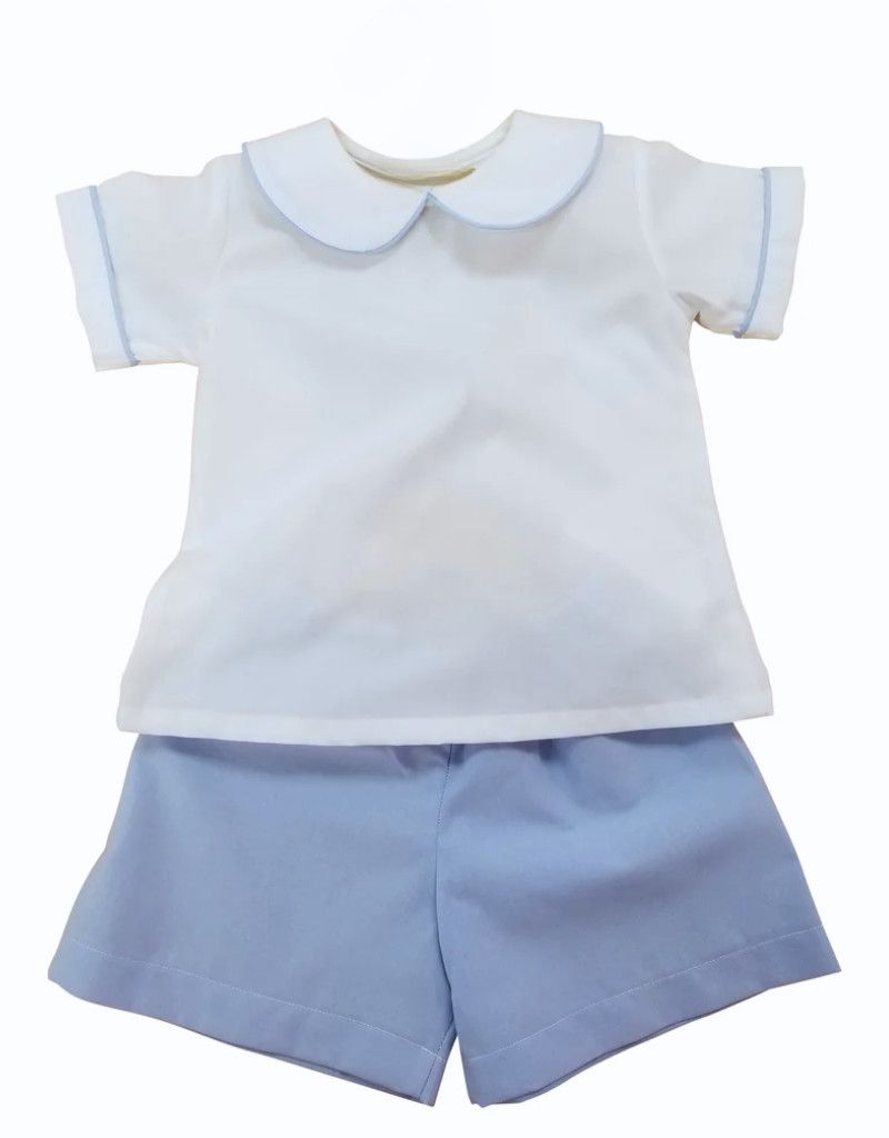 White/Blue Boy Short Set