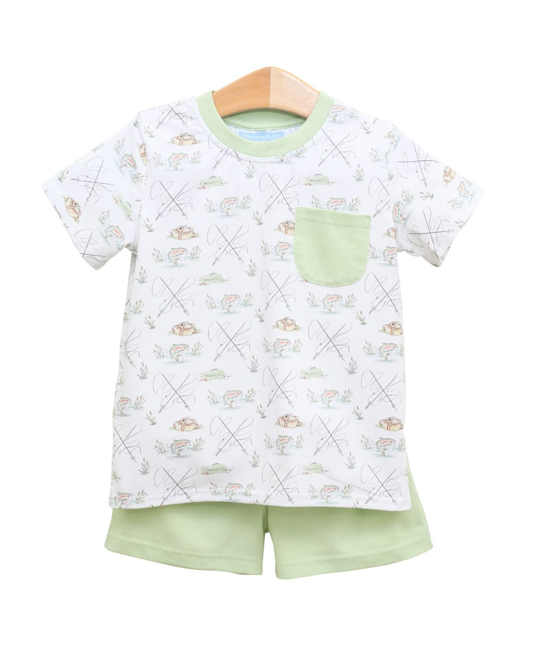 Print Gone Fishin&#39; Pocket Short Set