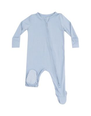 Solid Blue Fog 2 Way Zipper Footie