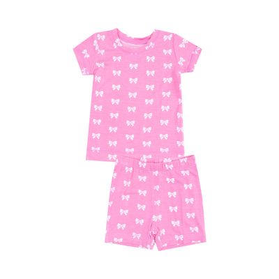 Pink Bows Loungewear Short Set