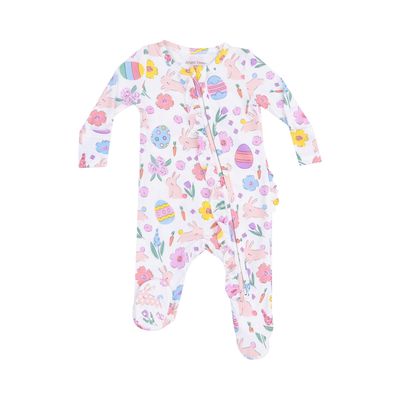 Easter Bunnies 2 Way Ruffle Zipper Footie