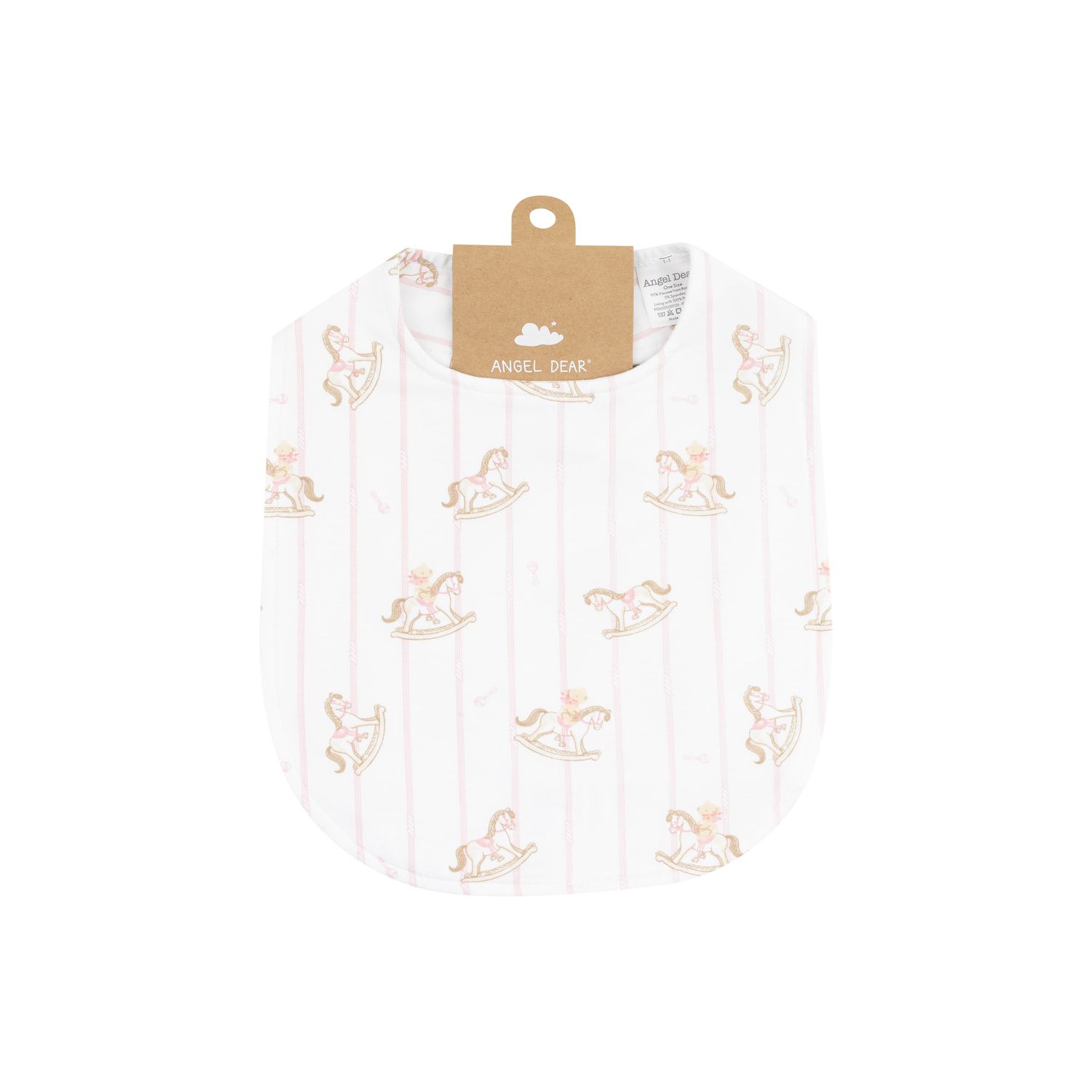 Vintage Rocking Horse Pink Feeding Bib