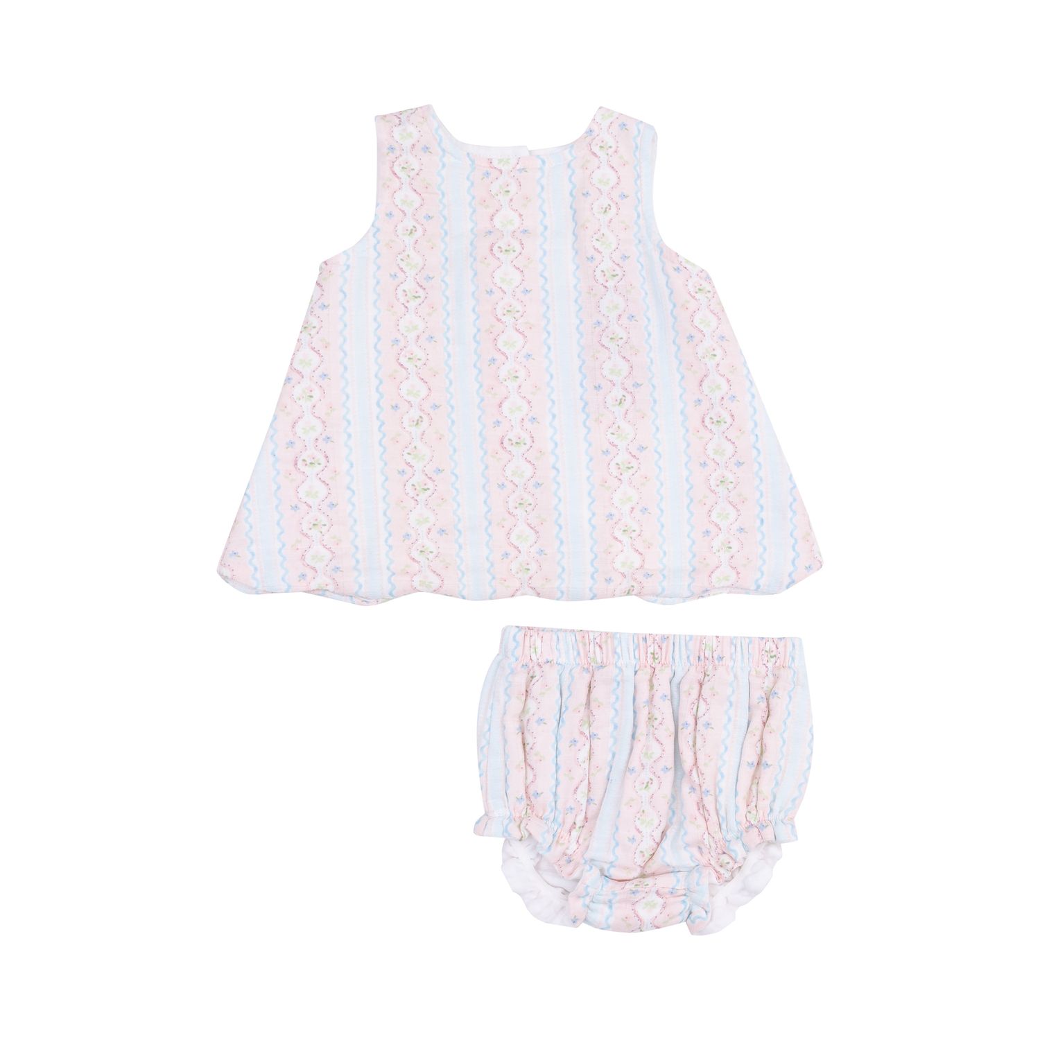 Ogee Floral Scallop Open-back Bloomer Set