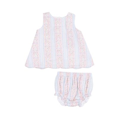 Ogee Floral Scallop Open-back Bloomer Set
