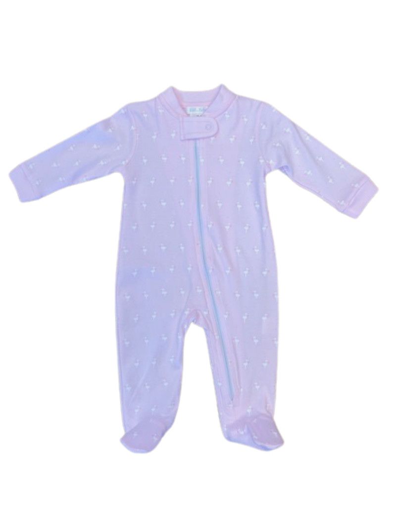 Pink Baby Stork Footie