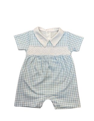 Light Blue Gingham Romper   