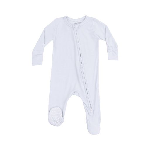 Solid Classic Blue 2 Way Zipper Footie, Size: NB