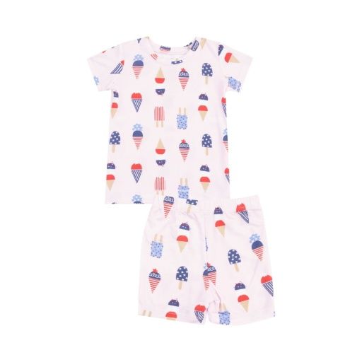 American Ice Cream Loungewear Short Set, Pink, Size: 7/8
