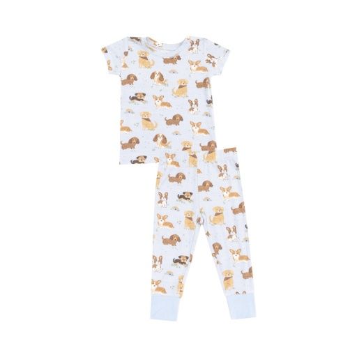 Best Friend Dogs Blue S/S Loungewear Set, Size: 5/6T