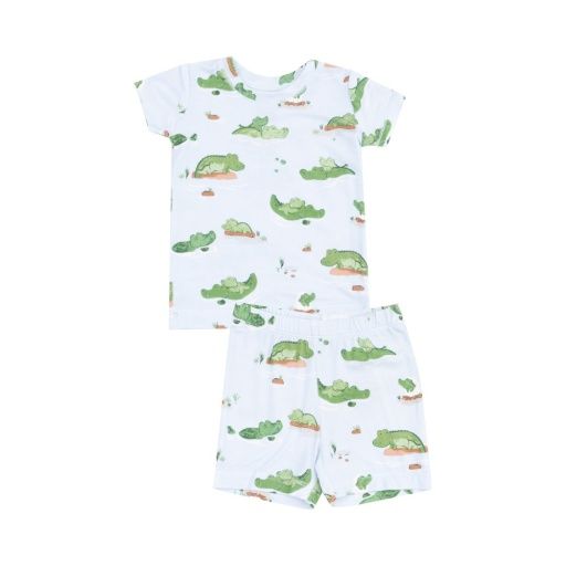 Alligator Blue Loungewear Short Set, Size: 7/8