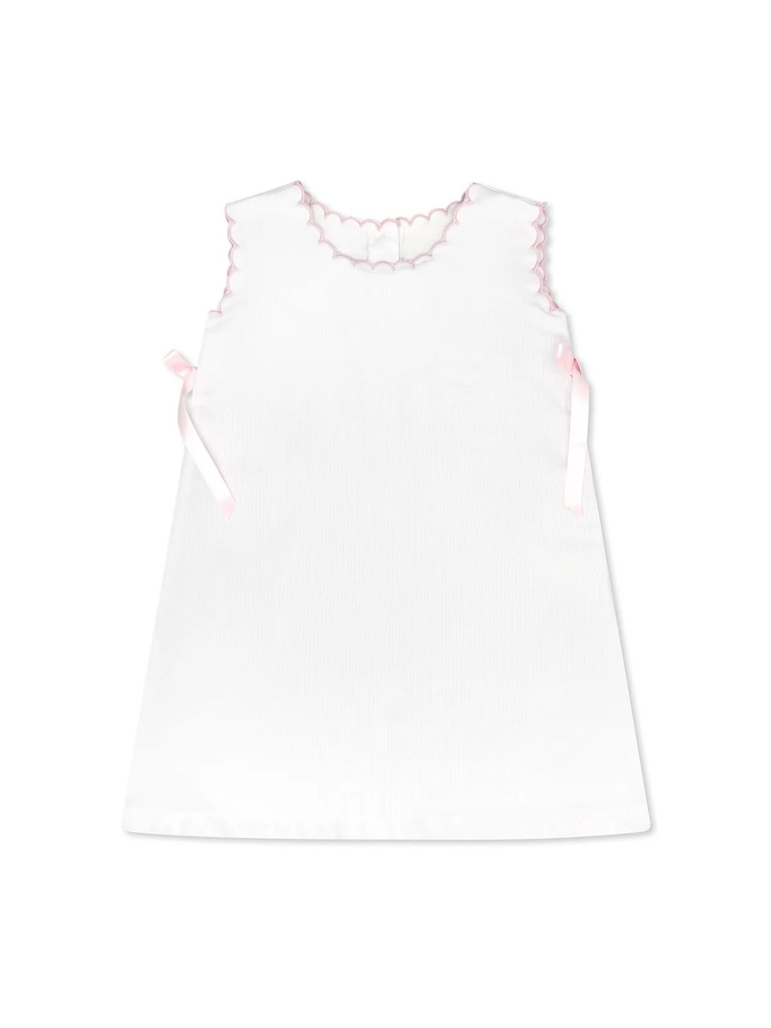 Shelley Dress, White W/Pink