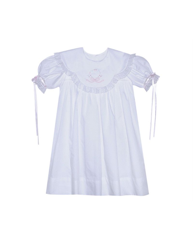 White Grace Dress, Pink Ribbons