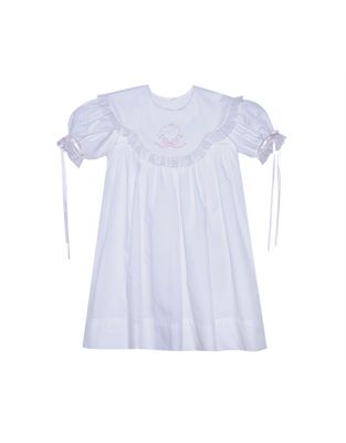 White Grace Dress, Pink Ribbons