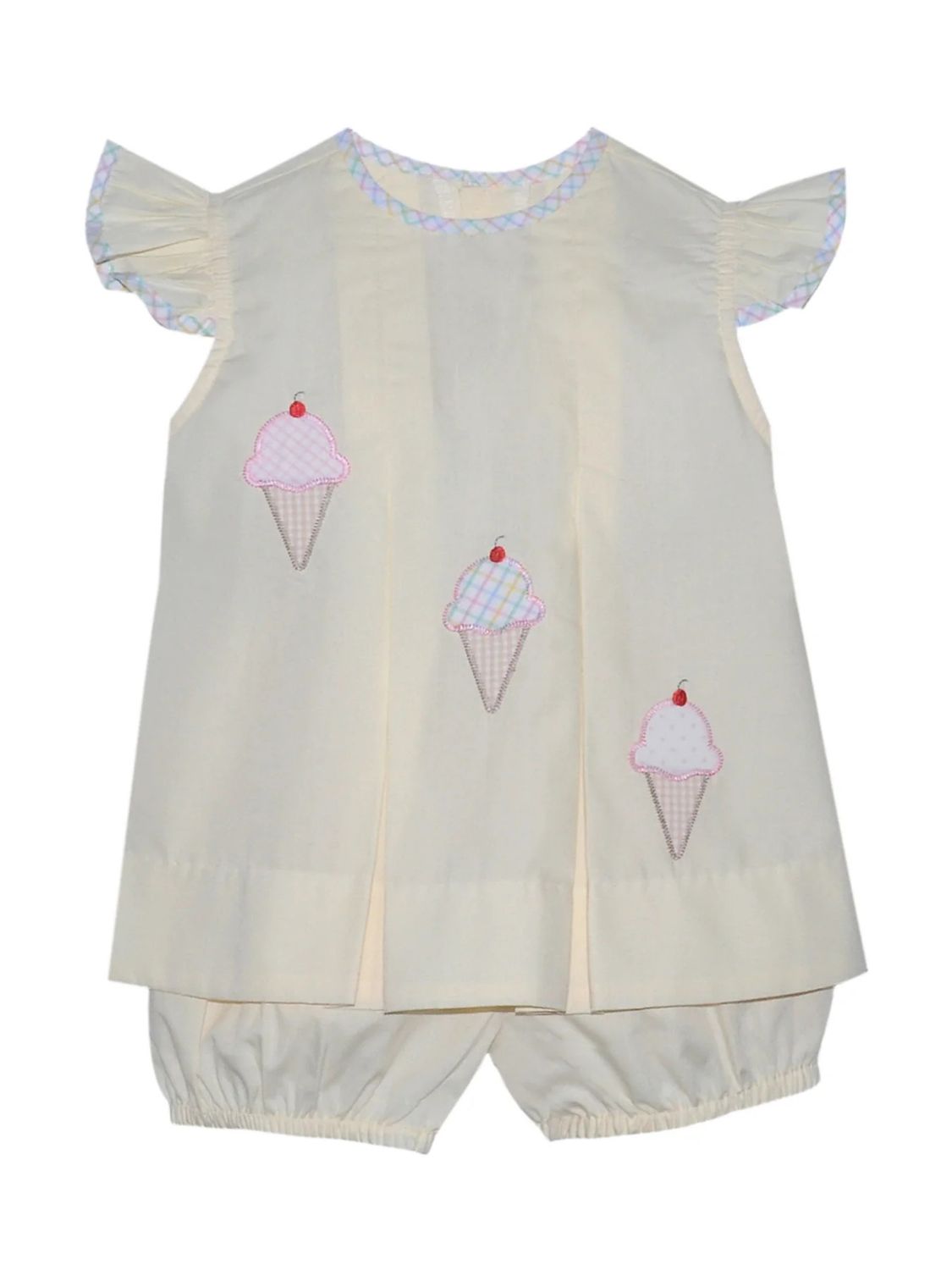 Yellow Reese Bloomer Set, Ice Cream Cones