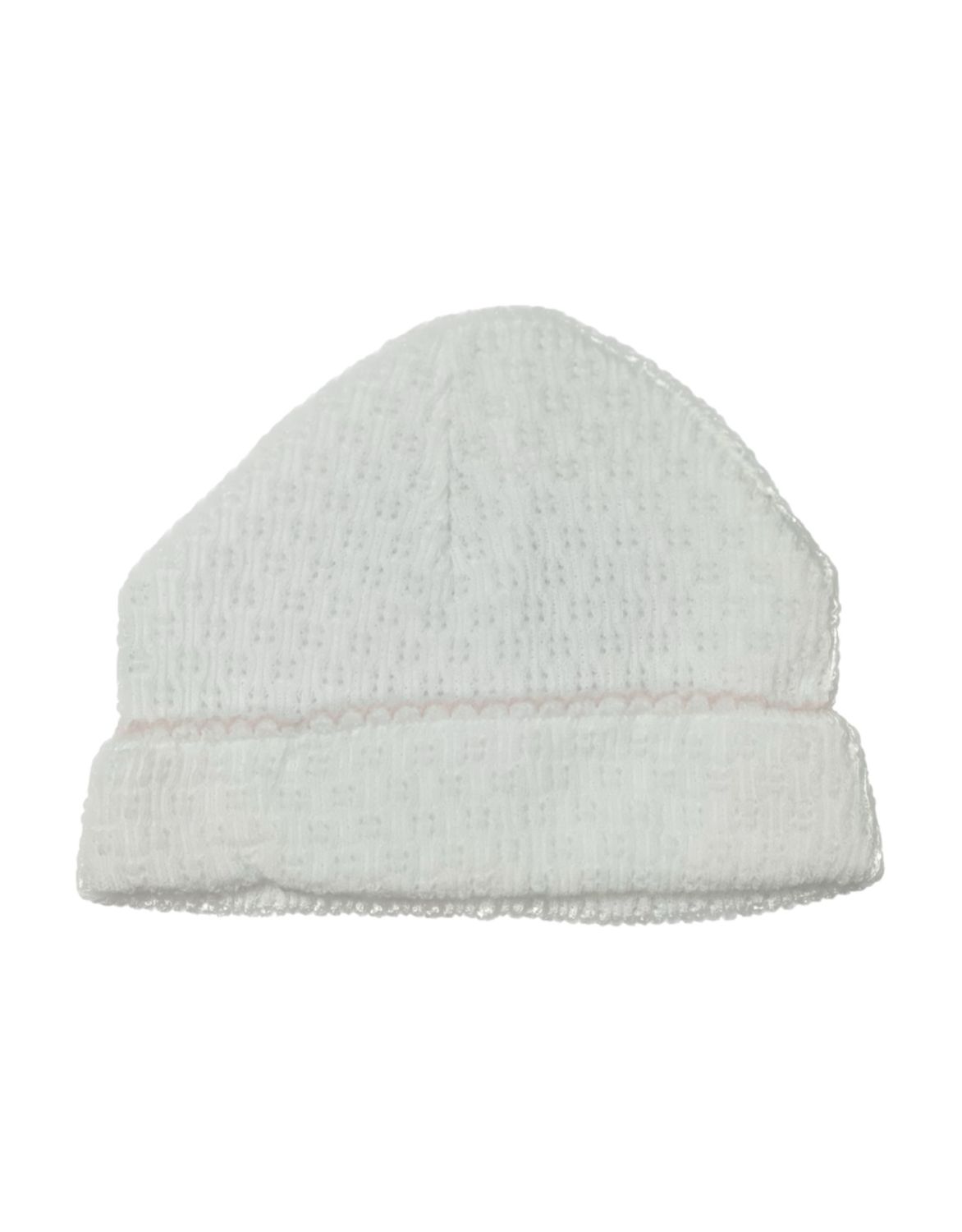 Paty White Saylor Cap, Pink Trim