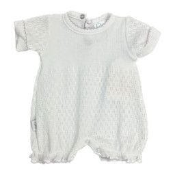 SS Cuffed Gathered Bubble White/Lavender