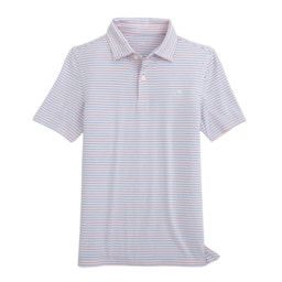 Ryder Halls Stripe Heather Performance Polo