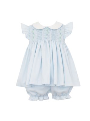 Helen Lt Blue Pique Bloomer Set